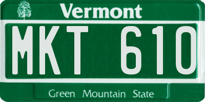 VT license plate MKT610