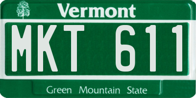 VT license plate MKT611