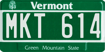 VT license plate MKT614
