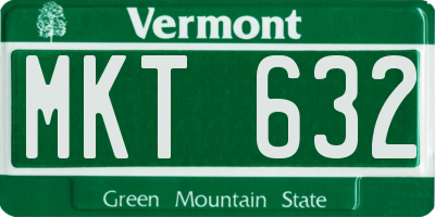 VT license plate MKT632