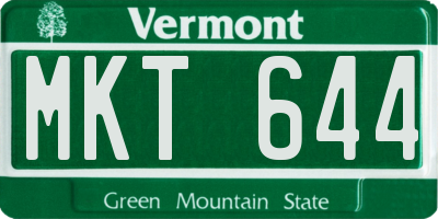 VT license plate MKT644