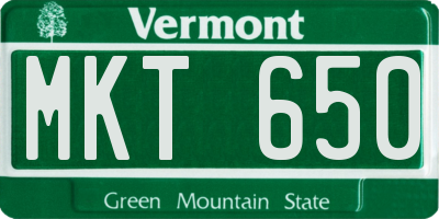 VT license plate MKT650