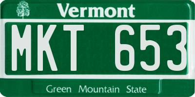 VT license plate MKT653