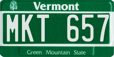 VT license plate MKT657