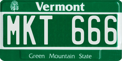 VT license plate MKT666