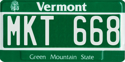 VT license plate MKT668