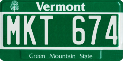 VT license plate MKT674