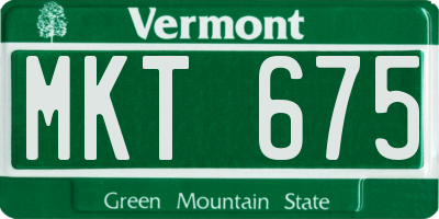 VT license plate MKT675