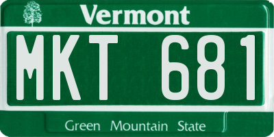VT license plate MKT681