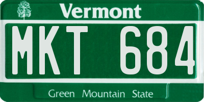 VT license plate MKT684