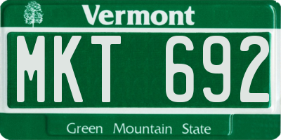 VT license plate MKT692