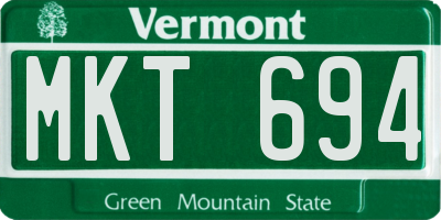 VT license plate MKT694