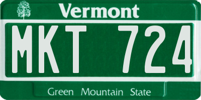 VT license plate MKT724