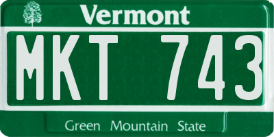 VT license plate MKT743