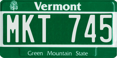 VT license plate MKT745