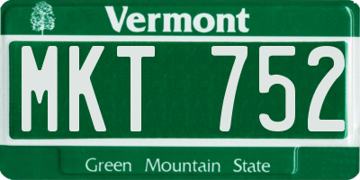 VT license plate MKT752