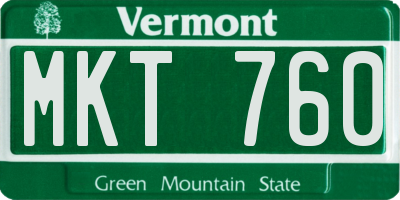 VT license plate MKT760