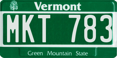 VT license plate MKT783