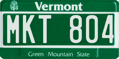 VT license plate MKT804