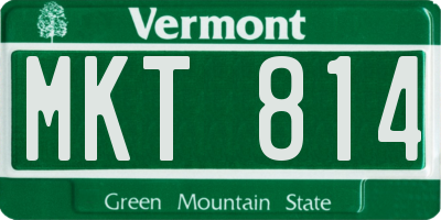 VT license plate MKT814