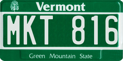 VT license plate MKT816
