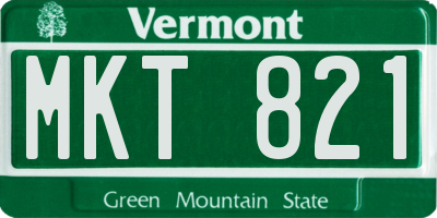 VT license plate MKT821