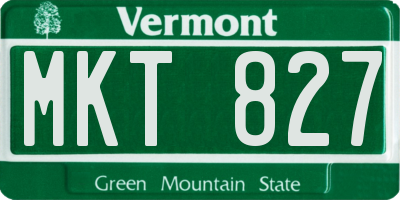 VT license plate MKT827