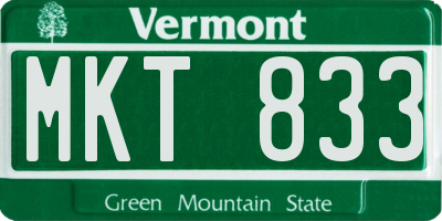 VT license plate MKT833