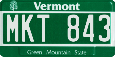 VT license plate MKT843