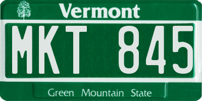 VT license plate MKT845