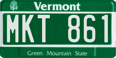 VT license plate MKT861