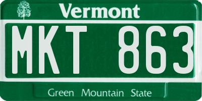 VT license plate MKT863