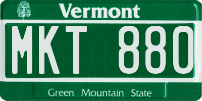 VT license plate MKT880