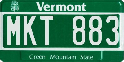 VT license plate MKT883