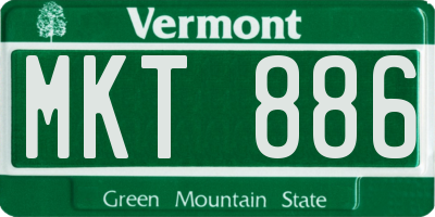 VT license plate MKT886