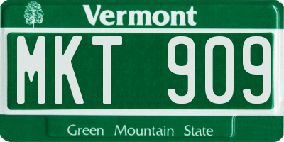 VT license plate MKT909