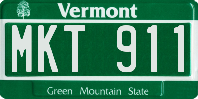 VT license plate MKT911