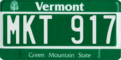 VT license plate MKT917