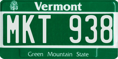 VT license plate MKT938