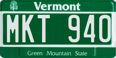 VT license plate MKT940