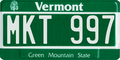 VT license plate MKT997