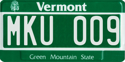 VT license plate MKU009