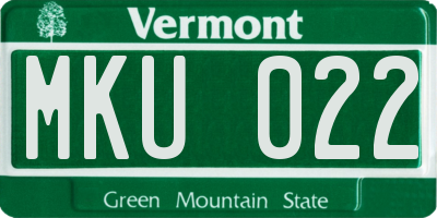 VT license plate MKU022