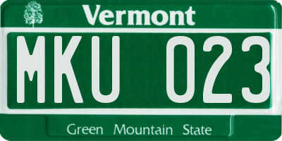 VT license plate MKU023