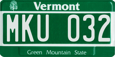 VT license plate MKU032