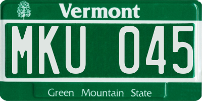 VT license plate MKU045