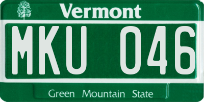 VT license plate MKU046