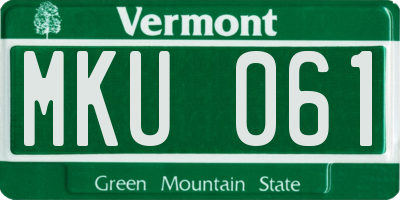 VT license plate MKU061