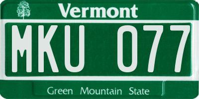VT license plate MKU077
