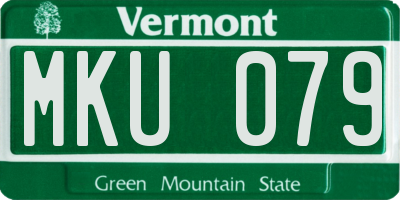 VT license plate MKU079